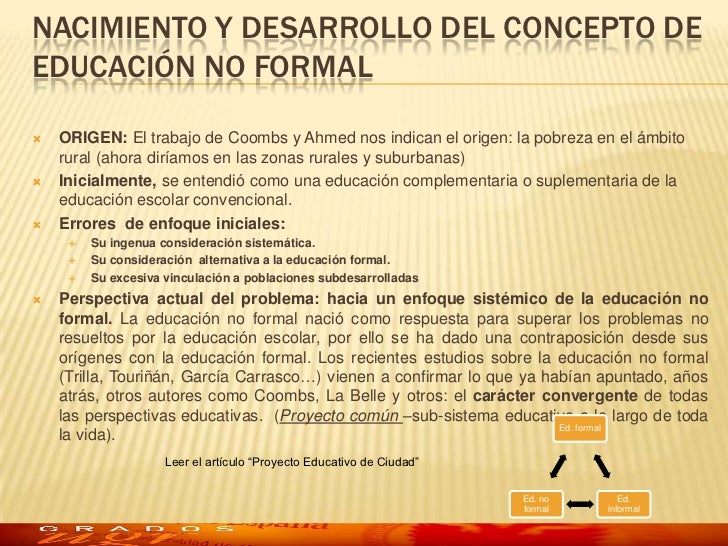 La educación no formal y otros conceptos próximos