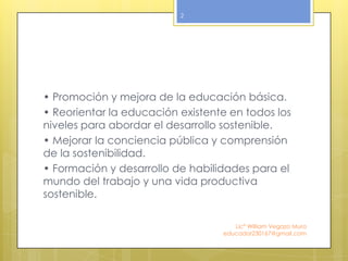 La educación para el desarrollo sostenible tiene cuatro | PPTX