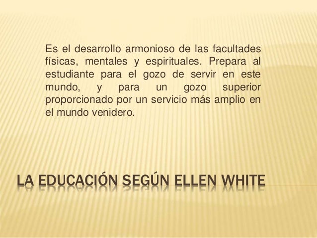 La educación según Elena De White