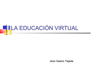 LA EDUCACIÓN VIRTUAL
Jhon Castro Tejeda
 