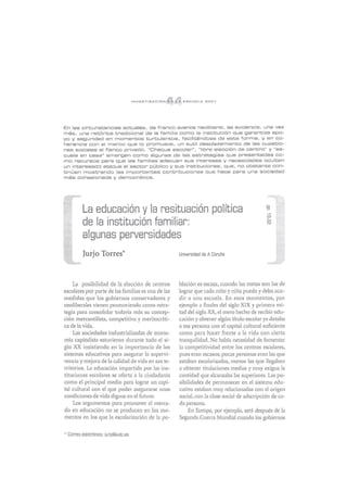 La educación y la resituación política de la institución familiar: algunas perversidades  - Jurjo Torres Santomé