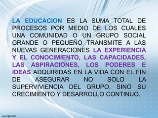 La educacion como un bien cultural | PDF