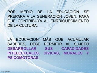 La educacion como un bien cultural | PDF