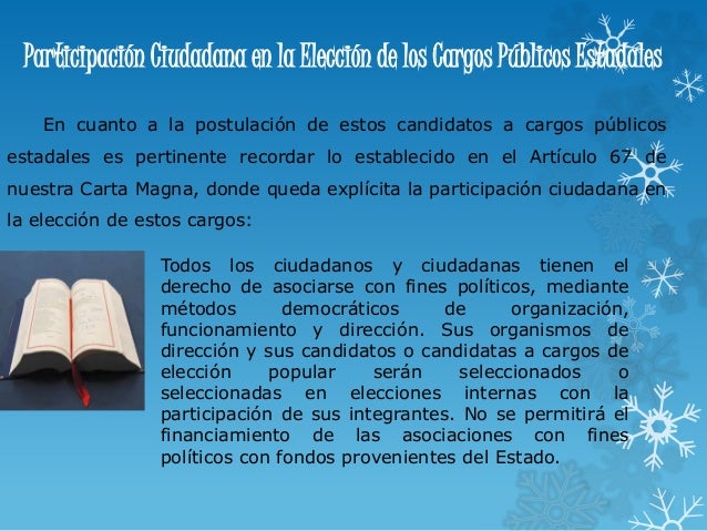 La eleccion de cargos publicos estadales
