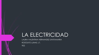 LA ELECTRICIDAD
LAURA VALENTINA HERNANDEZ SANTAMARIA
RODOLFO LLINAS J.T.
902
 