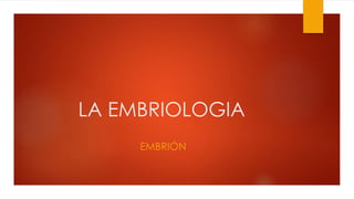 LA EMBRIOLOGIA
EMBRIÓN
 