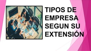 TIPOS DE
EMPRESA
SEGUN SU
EXTENSIÓN
 