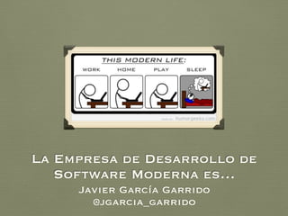 La Empresa de Desarrollo de
Software Moderna es…
Javier García Garrido 
@jgarcia_garrido
 