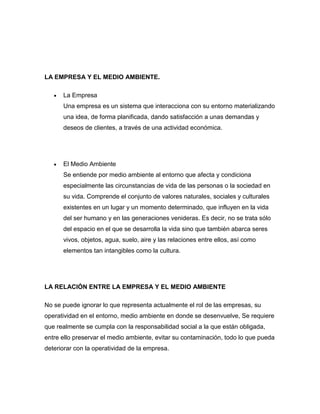 La empresa y el medio ambiente | DOCX