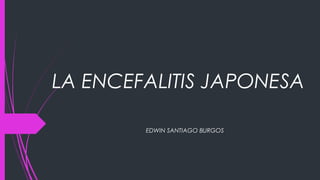LA ENCEFALITIS JAPONESA 
EDWIN SANTIAGO BURGOS 
 