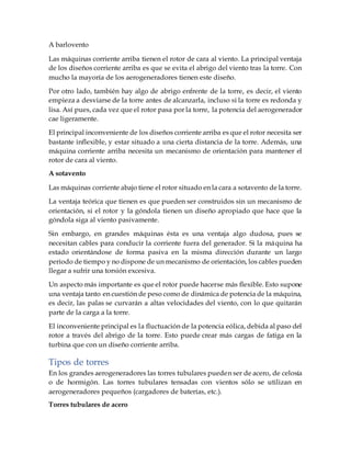 Energía Eólica; componentes y funcionamiento de aerogeneradores | DOCX