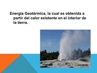 Energía eólicaEnergía eólica es la energía obtenida del viento, es decir, la energía cinética generada por efecto de las corrientes de aire, y que es transformada en otras formas útiles para las actividades humanas.La energía eólica es, en la actualidad, una energía limpia y también la menos costosa de producir, lo que explica el fuerte entusiasmo por esta tecnología.