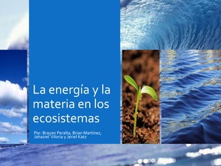 La energía y la
materia en los
ecosistemas
Por: Brayan Peralta, Brian Martínez,
Jahaziel Viloria y Jeriel Katz

 