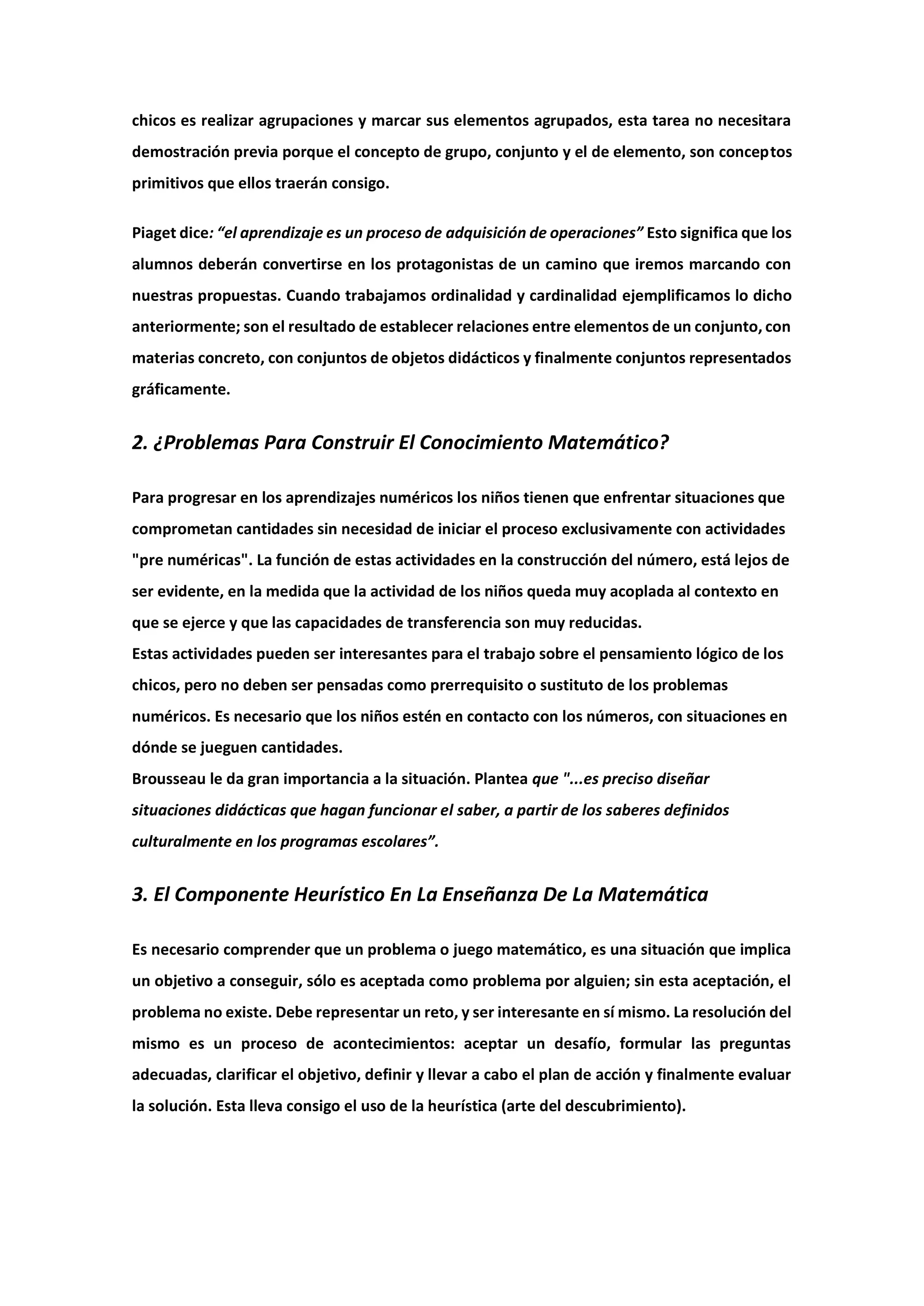 La enseñanza de la matemática en el nivel inicial | PDF