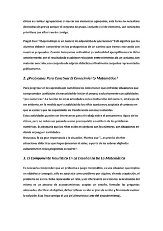 La enseñanza de la matemática en el nivel inicial | PDF