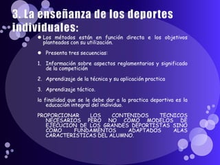 La enseñanza de los deportes individuales | PPTX
