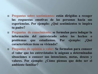 TIPOS DE PREGUNTAS