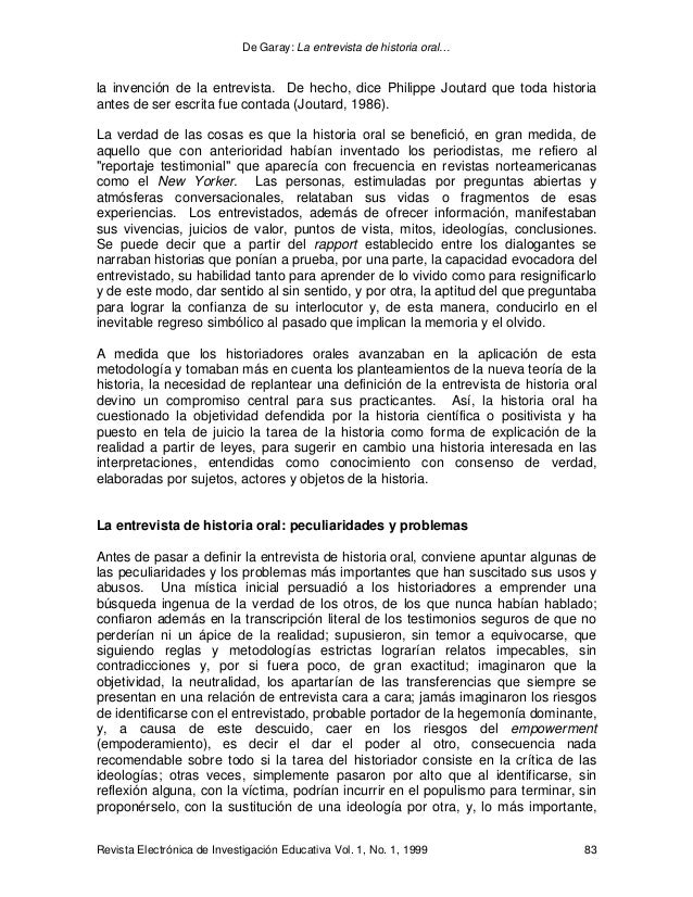 preguntas historia oral curso historia oral lectura 2 la entrevista de preguntas historia oral curso historia oral lectura 2 la entrevista de
