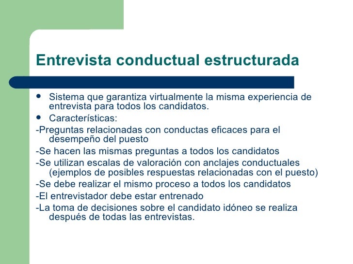 La entrevista de selección de personal caracteristicas y