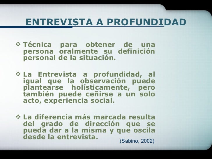 La entrevista, como tecnica de recolección