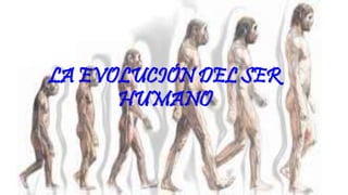 LA EVOLUCIÓN DEL SER
HUMANO
 