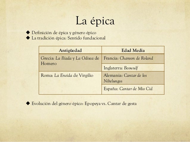 La épica y el mester de juglaría