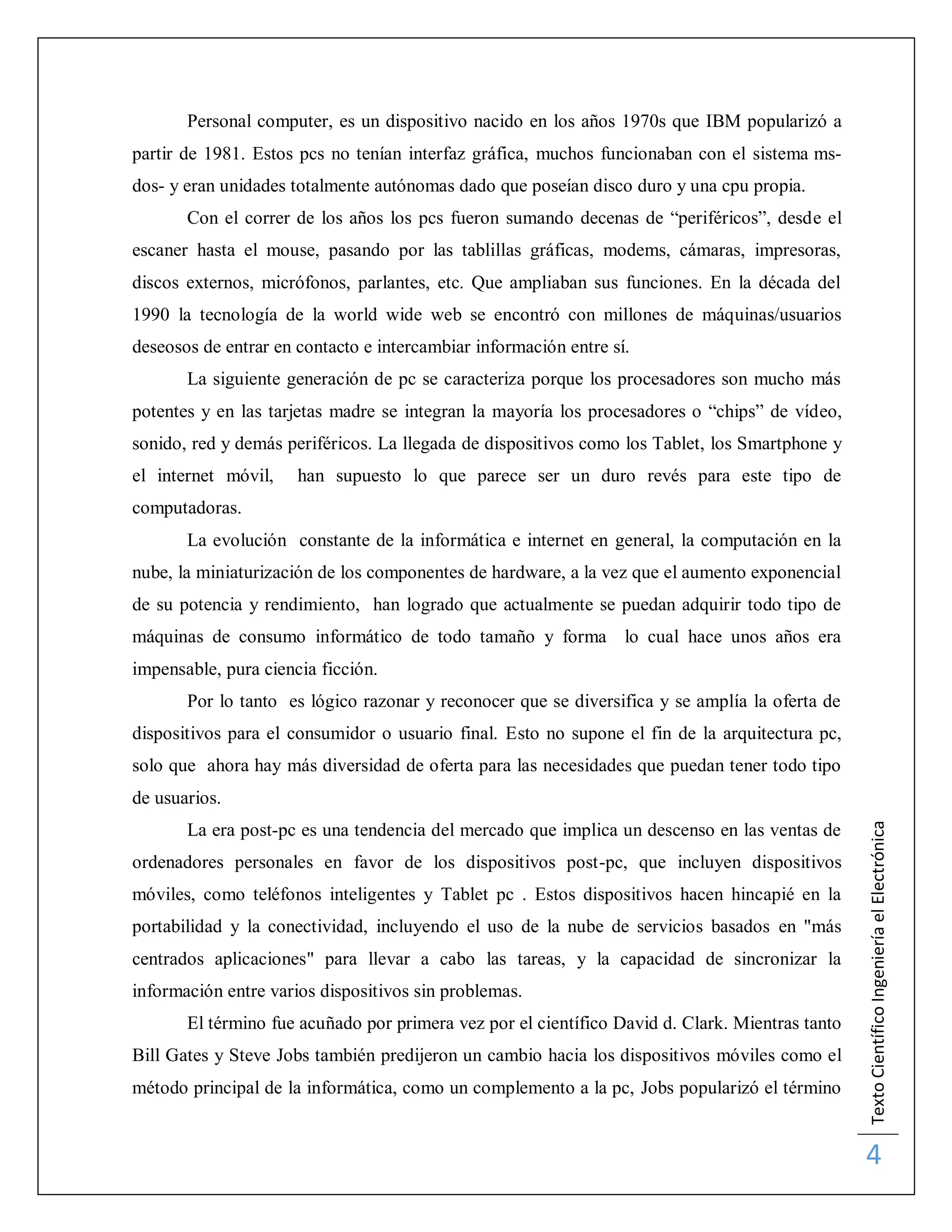 LA ERA POST PC Y SU EVOLUCIÓN | PDF