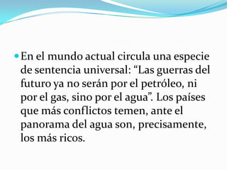 La Escazes De Agua En El Mundo | PPTX