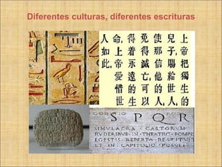 Diferentes culturas, diferentes escrituras
 