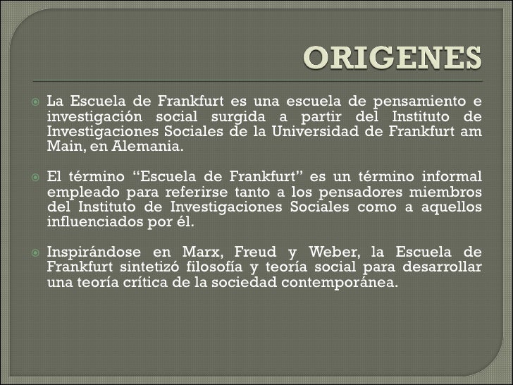 La Escuela de Frankfurt