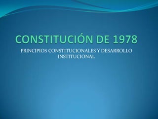Sobre todo, “de consenso”
España se define como “Estado
Social y Democrático de Derecho”
Establece que la soberanía nacion...