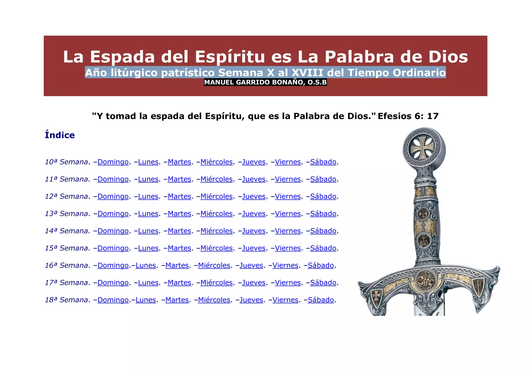 La espada del espiritu es la palabra de dios semana x-xviii | PDF