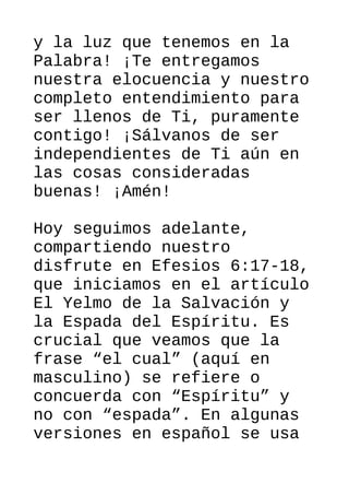 La espada del espiritu q es la palabra de dios | ODT