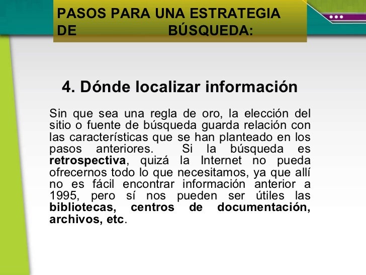 La estrategia de busqueda