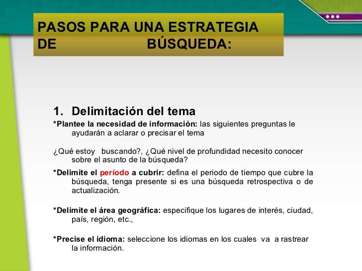 La estrategia de busqueda