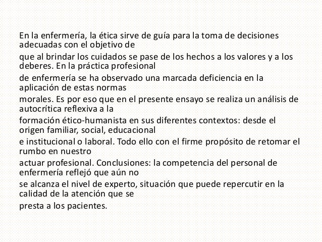 ETICA EN ENFERMERIA