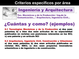 LA AUTORÍA. CNEAI-ANECA
         Criterios específicos por área
            Ingeniería y Arquitectura                     ...