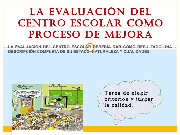 Elementos Para La Evaluación Interna De Los Centros Escolares