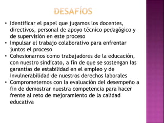La evaluación del desempeño docente. Reforma Educativa 2013