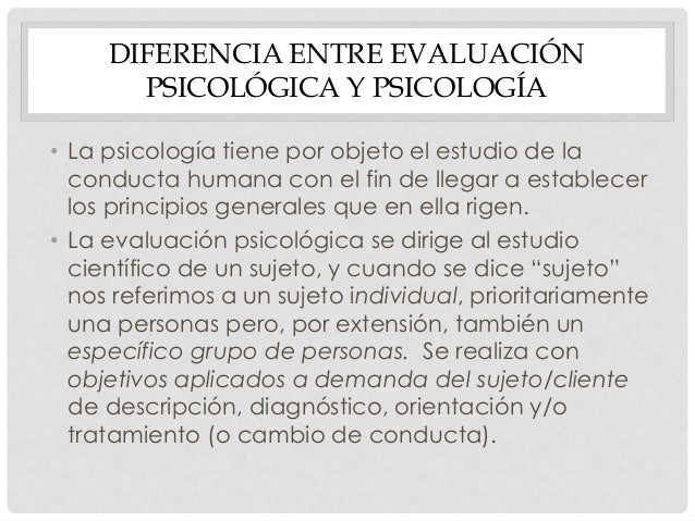 La evaluación psicológica