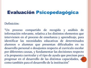 La EvaluacióN PsicopedagóGica