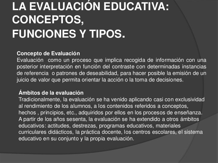 La evaluacion