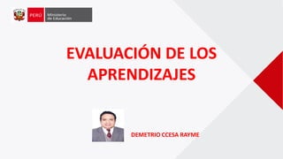 EVALUACIÓN DE LOS
APRENDIZAJES
DEMETRIO CCESA RAYME
 