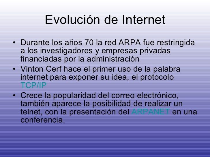La evolución de internet