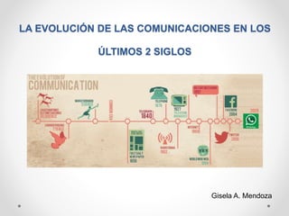 LA EVOLUCIÓN DE LAS COMUNICACIONES EN LOS
ÚLTIMOS 2 SIGLOS
Gisela A. Mendoza
 
