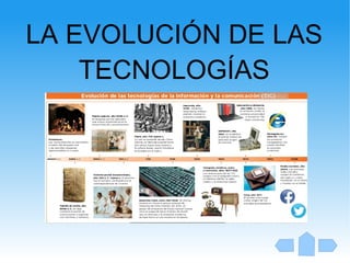 LA EVOLUCIÓN DE LAS
TECNOLOGÍAS
 