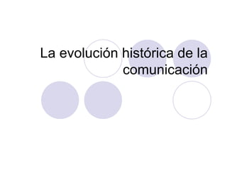 La evolución histórica de la comunicación 