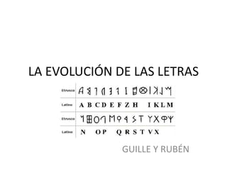 LA EVOLUCIÓN DE LAS LETRAS
GUILLE Y RUBÉN
 