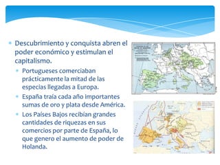 Misioneros comienzan a evangelizar en las regiones descubiertas, lo que permite por ejemplo ampliar la religión Católica incluso en India y Japón.Competencia colonial entre las potencias europeas, por ejemplo, entre España y Portugal.Colonización de vastas zonas del mundo.En 1494 se firmó entre España y Portugal el Tratado de Tordesillas , mediante el cual se movió la línea a 370 leguas al oeste, con lo que las tierras que hoy ocupa Brasil, pasaron a ser posesión portuguesa. 2 CONSECUENCIAS POLÍTICAS