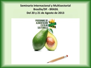 Seminario Internacional y Multisectorial Brasília/DF - BRASIL Del 20 y 21 de Agosto de 2013  